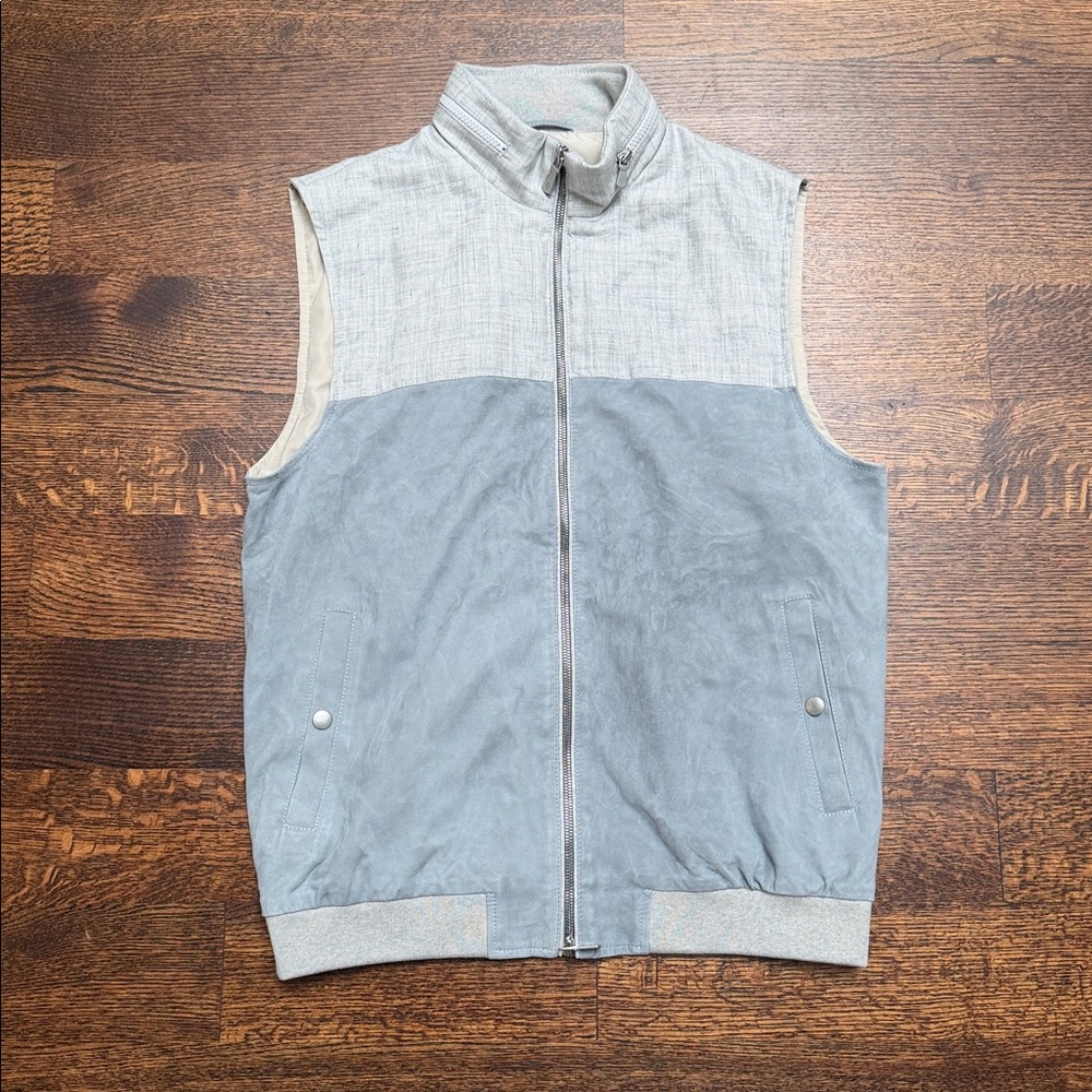 Men’s Eleventy grey suede vest